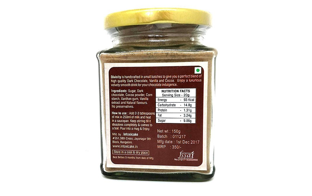 Intoxicake Divinity Hot Chocolate Mocha   Glass Jar  150 grams